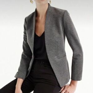 J Crew 365 Going Out Open Front Blazer Jacket in Stretch Twill Grey Size 4
